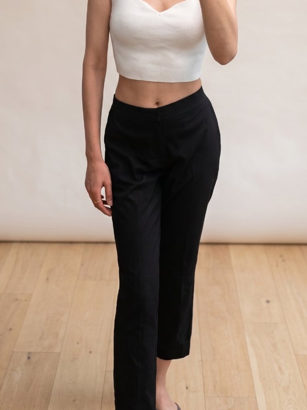 Srishti Black Cotton Straight Pants | Size S
